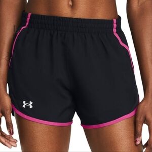 Under Armour Women's Black and Pink Shorts